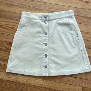 White corduroy mini skirt Uniqlo size 2